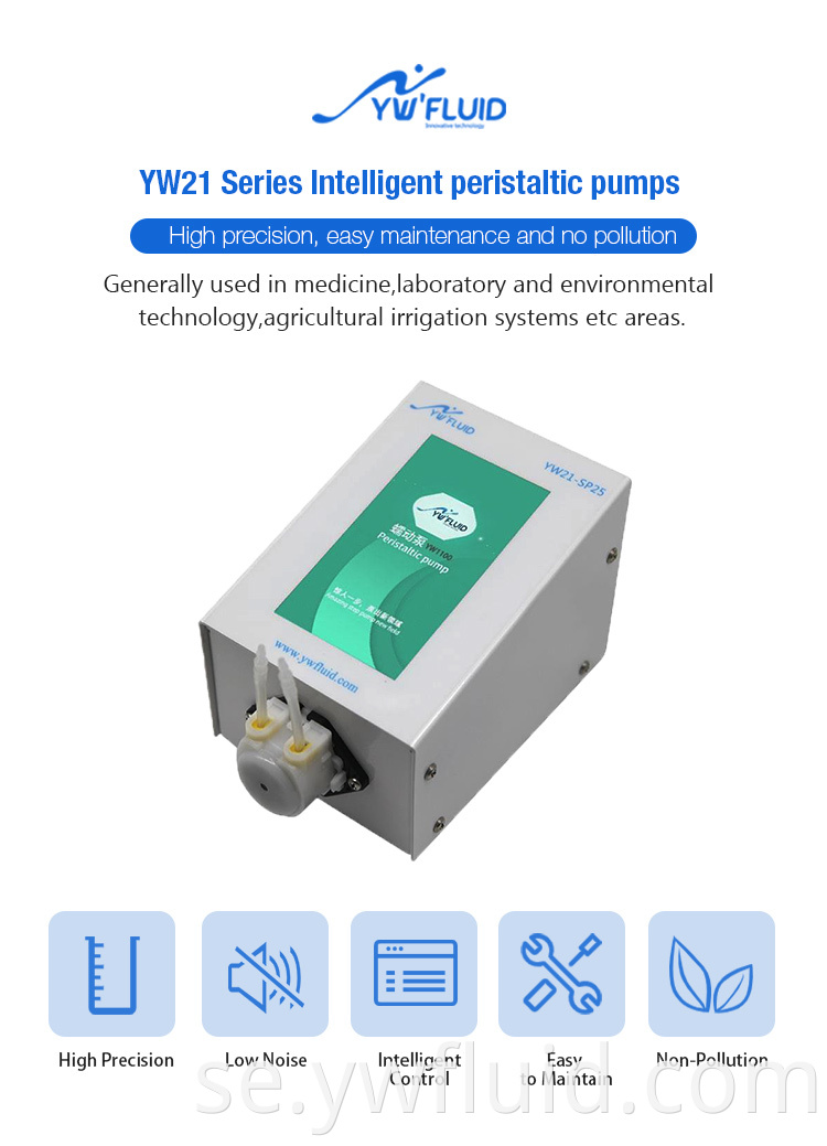 YWfluid LCD-skärm Intelligent peristaltisk pump som används för medicinsk mikro peristaltisk pump för akvariumlaboratorium